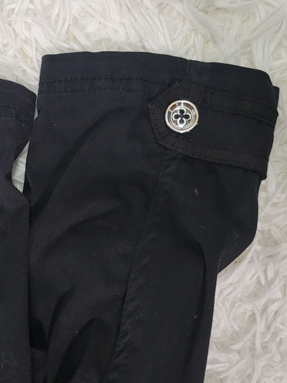 White House Black Market Black Military Jacket Size 14 Silver Buttons - Picture 11 of 12